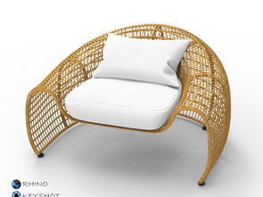 扶手藤椅犀牛模型 渲染文件圖片下載3dm素材 商業(yè)空間