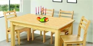 松木餐桌餐椅 六人位餐桌椅組合 鋼化玻璃餐桌椅組合 工廠批發